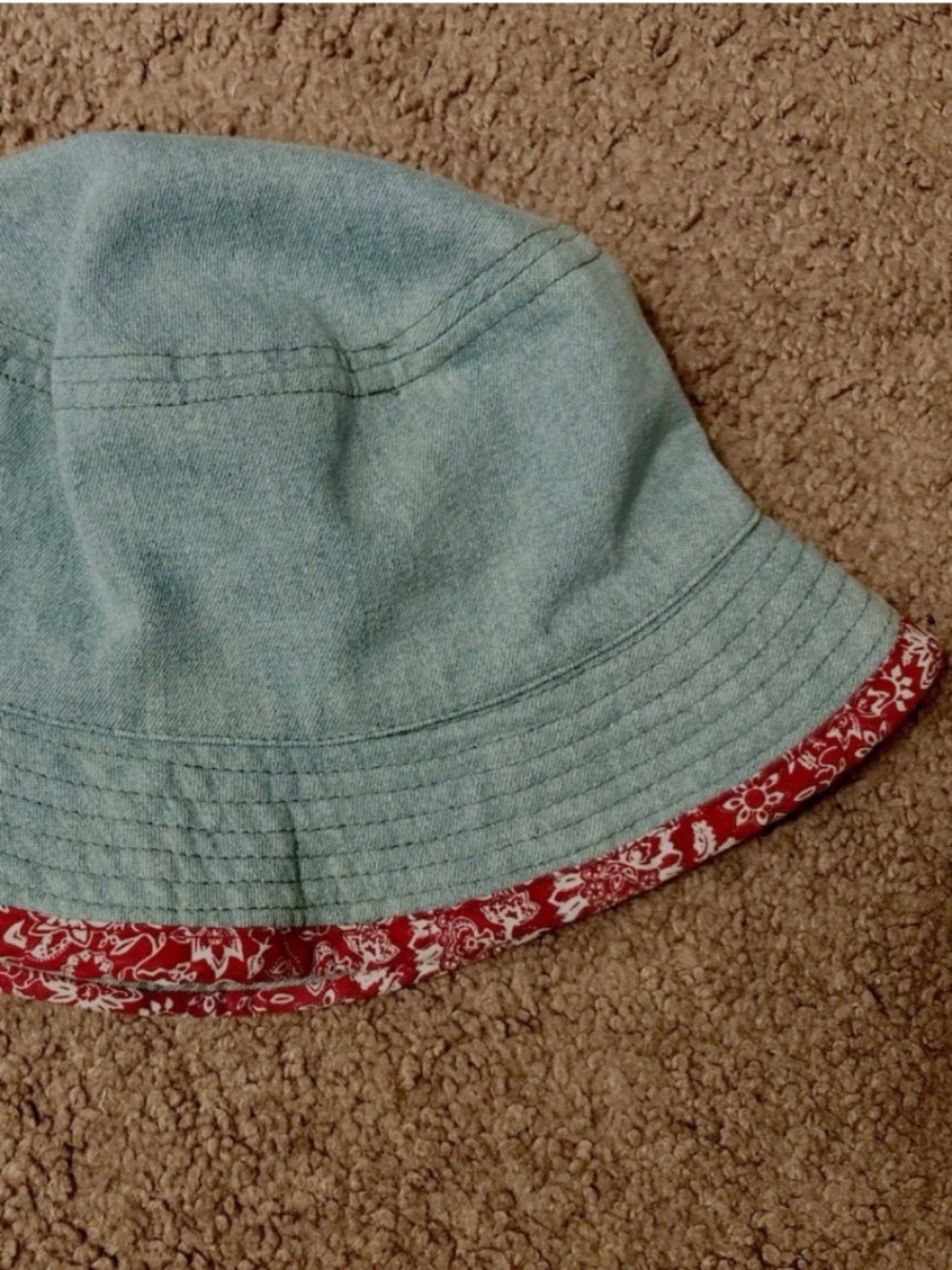 90s Vtg. Mary Kate & Ashley Womens OSFM Denim Floral Bloomcore Cotton Bucket Hat
